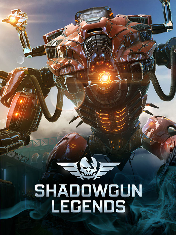 Futuristic robotic character from Shadowgun Legends mobile game, showcasing action and advanced technology design.