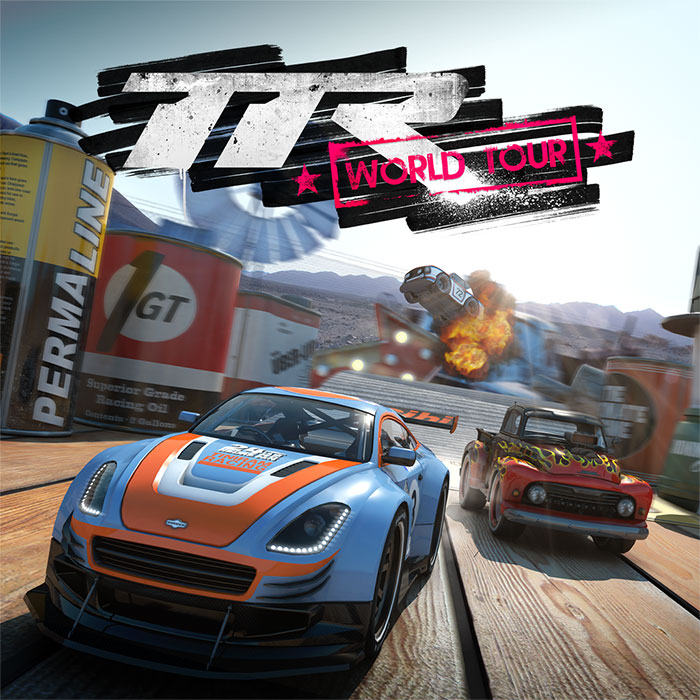Racing cars in a dynamic scene from a popular mobile game, showcasing fast-paced action and intense gameplay.