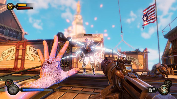 Bioshock Infinite fighting gameplay