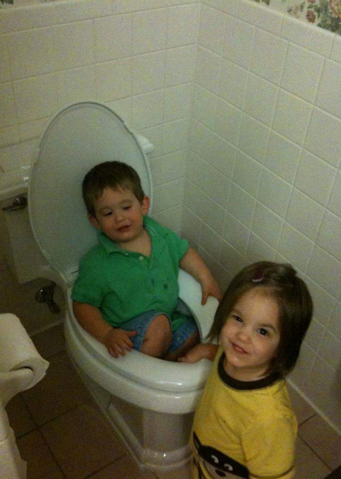 Twins. Don't Let That Smile Fool You, It Was Definitely Her Idea