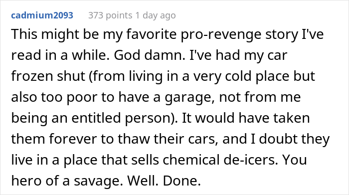 After Their Neighbors Illegally Filled Their Parking Lot, This Resident Froze Them In Place