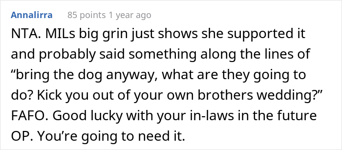 Bride Asks Brother-In-Law Not To Bring His Dog To Her Wedding, BIL Ends Up Being Kicked Out For Ignoring Bride&rsquo;s Request