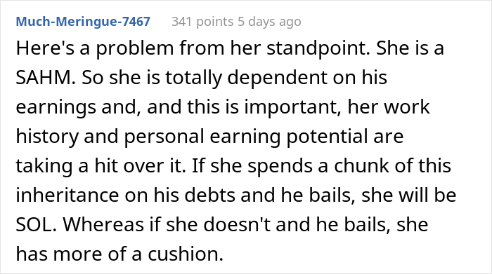Husband Said No To Wife’s Personal Expenses After She Got A Huge Inheritance, But Didn’t Want To Share It To Pay Off His Student Loans Husband Said No To Wife’s Personal Expenses After She Got A Huge Inheritance, But Didn’t Want To Share It To Pay Off His Student Loans