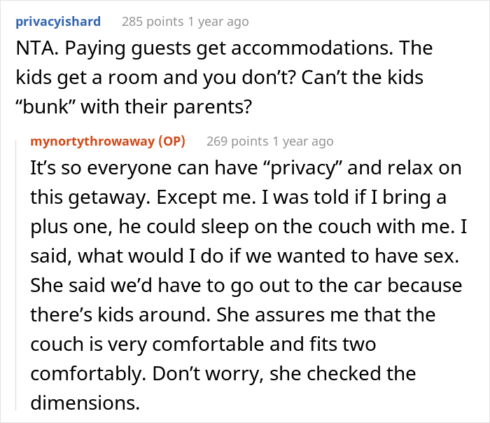 Woman Is Not Given Bridesmaid Duties And Has To Sleep On The Couch At Friend&rsquo;s Wedding So She Asks If She&rsquo;s Right For Not Wanting To Pay For Lodging