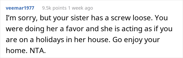 &ldquo;Am I A Jerk For Not Agreeing To Housesit For My Sister?&rdquo;