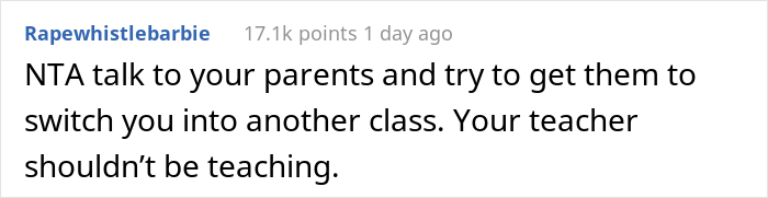 "Weaponizing My Femininity": 15 Y.O. Girl Gets Called A Jerk For Throwing A Tantrum After Getting Regularly Harassed At School