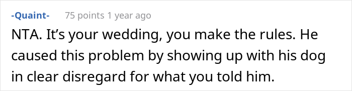 Bride Asks Brother-In-Law Not To Bring His Dog To Her Wedding, BIL Ends Up Being Kicked Out For Ignoring Bride&rsquo;s Request