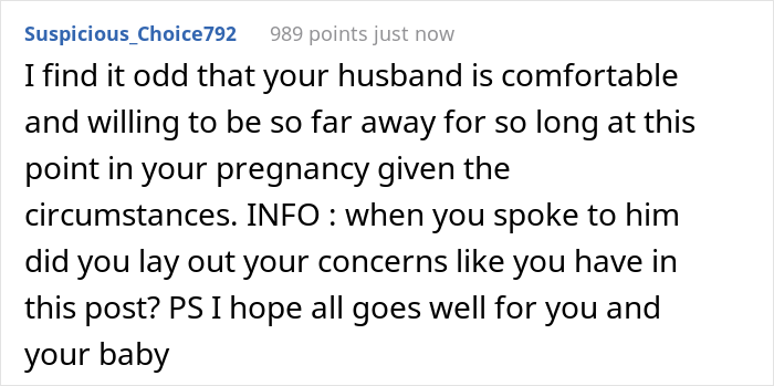 Husband Plans To Leave 33-Week High-Risk Pregnant Wife And A Toddler Alone For A Trip To Another Continent, Wife Wonders If She's Wrong To Be Upset About It