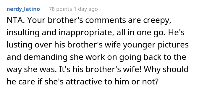 Man Asks The Internet If He Overreacted After His Brother Repeatedly Body-Shamed His Wife