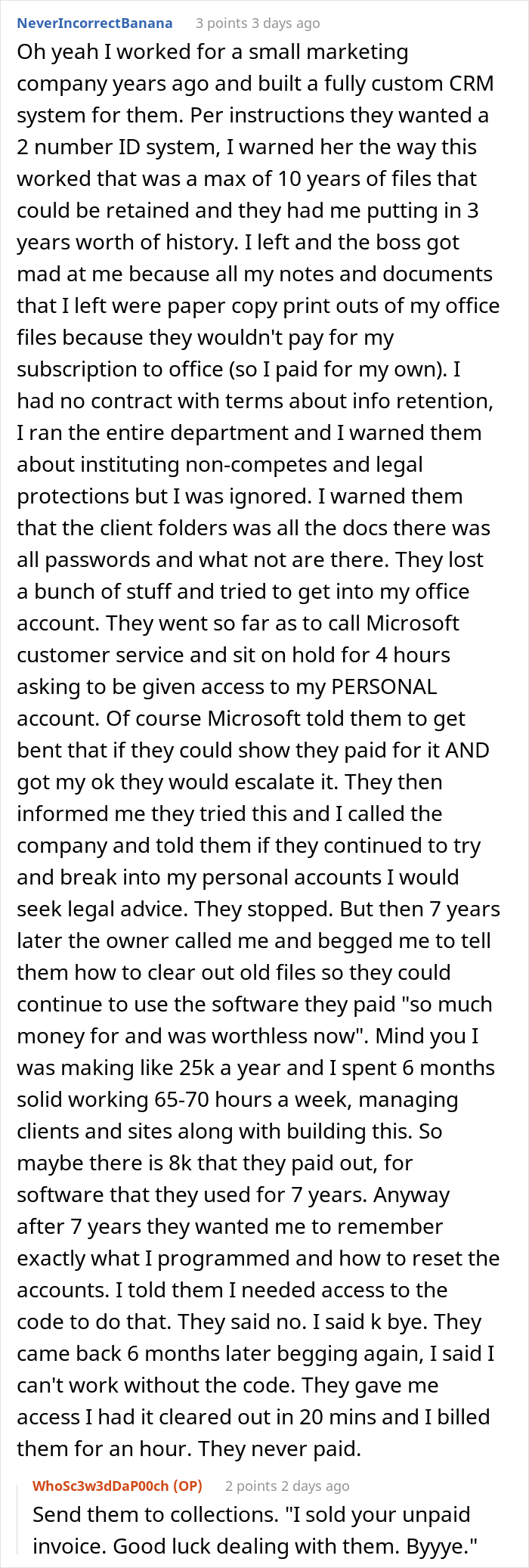 Former Employee Maliciously Complies And "Forgets Everything About The Company", In 10 Years The Boss Gets In Touch To Ask For Help
