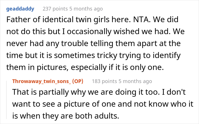 Mom Decided To Dress Her Twin Boys In Two Different Colors To Tell Them Apart, Cousin Goes "Ballistic" On Her