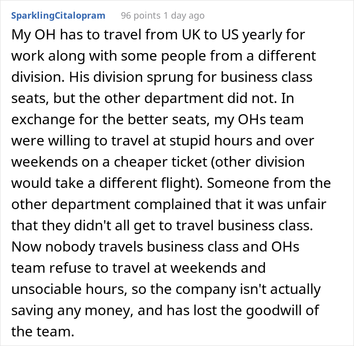Guy Maliciously Complies After Company Demands He Take Economy-Class Plane Instead Of 1st-Class Train