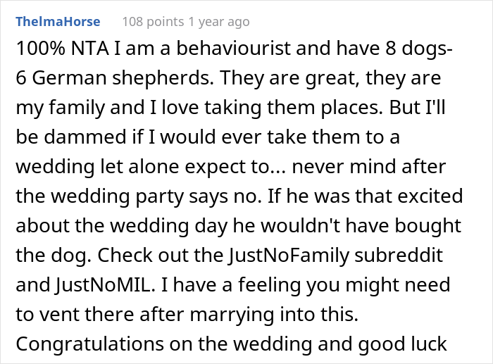 Bride Asks Brother-In-Law Not To Bring His Dog To Her Wedding, BIL Ends Up Being Kicked Out For Ignoring Bride&rsquo;s Request
