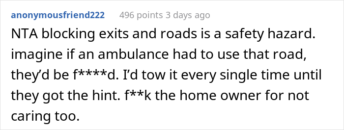Entitled Neighbors Get Their Car Towed After Repeatedly Parking In Man&rsquo;s Driveway And Ignoring His Requests To Stop