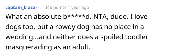 Bride Asks Brother-In-Law Not To Bring His Dog To Her Wedding, BIL Ends Up Being Kicked Out For Ignoring Bride&rsquo;s Request