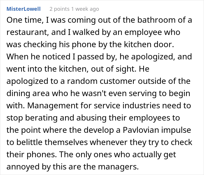 "The Food Was Good And So Was The Service": Customer Leaves A 1-Star Review For This Restaurant Because The Manager Took The Server&rsquo;s Smartwatch Away