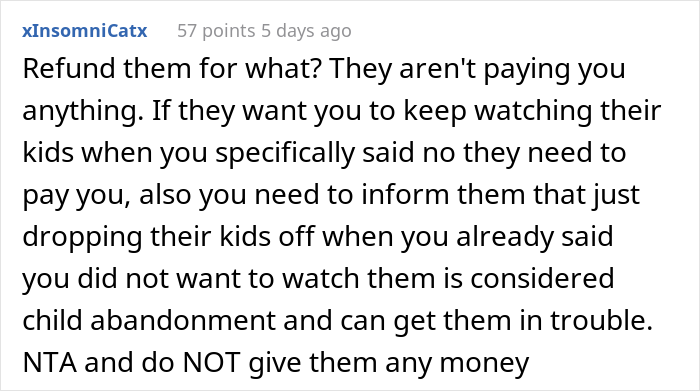 Entitled Brother Drops His Kids Off At Sister's House Without Asking, Wants Her To Pay For Childcare After She Refuses To Babysit