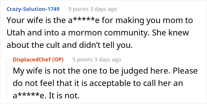 New Neighbor Gets Blasted By Mormon Guests After Dinner As They Discovered That The Sauce He Made Contained Red Wine