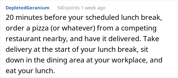 Entitled Boss Gets Slammed Online For Expecting Employees To Not Leave The Building During Lunch Hours