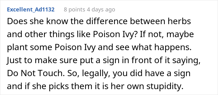 Person Livid After Neighbor&rsquo;s Girlfriend &ldquo;Helps Herself&rdquo; To Their Entire Herb Garden After Being Offered &ldquo;Some&rdquo;