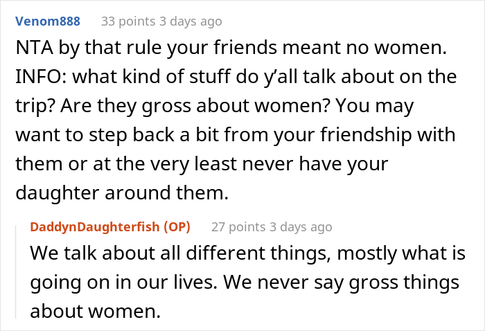 &ldquo;I Was Baffled&rdquo;: Argument Ensues After Friends Said Man Can&rsquo;t Take His 5-Year-Old Daughter On Their Annual Fishing Trip