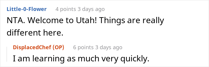 New Neighbor Gets Blasted By Mormon Guests After Dinner As They Discovered That The Sauce He Made Contained Red Wine