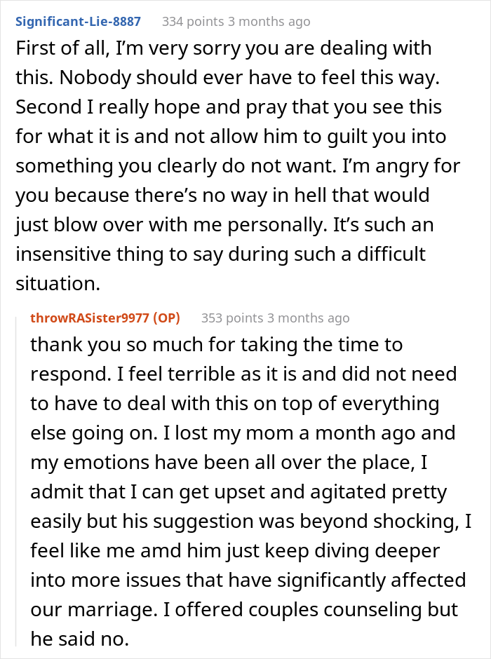 Wife Is 100% Against Her Husband’s Idea To Make Her Sister A Surrogate 'The Traditional Way,' Gets Upset When He Pushes Her To Agree Wife Is 100% Against Her Husband’s Idea To Make Her Sister A Surrogate 'The Traditional Way,' Gets Upset When He Pushes Her To Agree
