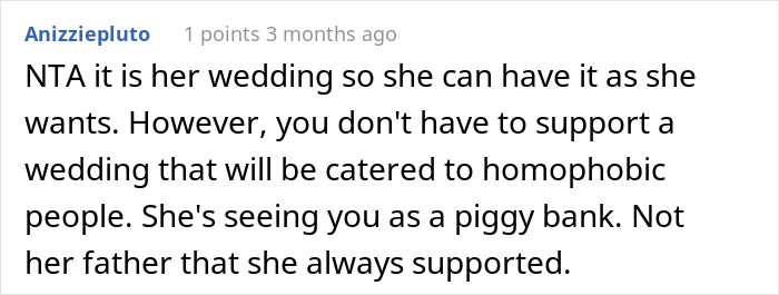Bride Still Expects Her Father To Fund Her Wedding After Banning His Husband From Attending, Father Asks The Internet If He’s Wrong For Refusing To Pay Bride Still Expects Her Father To Fund Her Wedding After Banning His Husband From Attending, Father Asks The Internet If He’s Wrong For Refusing To Pay