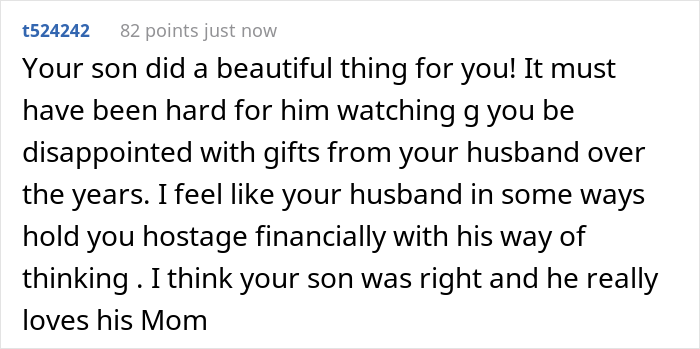 17 Y.O. Puts His Miserly Stepdad To Shame For Not Buying His Mom A Birthday Gift, Man Upset That His Wife Didn't Say Anything On His Benefit 17 Y.O. Puts His Miserly Stepdad To Shame For Not Buying His Mom A Birthday Gift, Man Upset That His Wife Didn't Say Anything On His Benefit