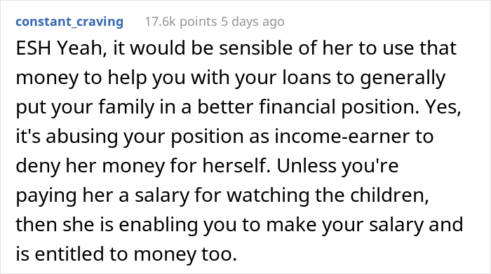 Husband Said No To Wife’s Personal Expenses After She Got A Huge Inheritance, But Didn’t Want To Share It To Pay Off His Student Loans Husband Said No To Wife’s Personal Expenses After She Got A Huge Inheritance, But Didn’t Want To Share It To Pay Off His Student Loans