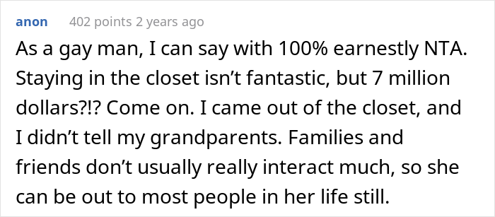 Teen Would Lose $7M If She Came Out As Gay, Uncle Asks If He Was A Jerk To Tell Her To Stay In The Closet