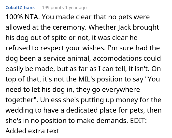 Bride Asks Brother-In-Law Not To Bring His Dog To Her Wedding, BIL Ends Up Being Kicked Out For Ignoring Bride&rsquo;s Request