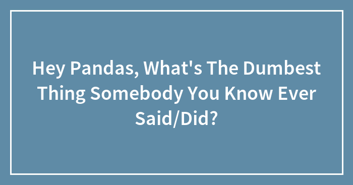 Hey Pandas, What’s The Dumbest Thing Somebody You Know Ever Said/Did? (Closed)