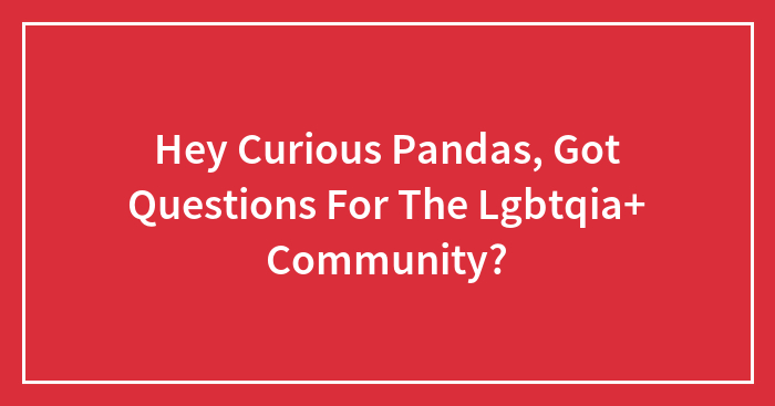 Hey Curious Pandas, Got Questions For The Lgbtqia+ Community? (Closed)