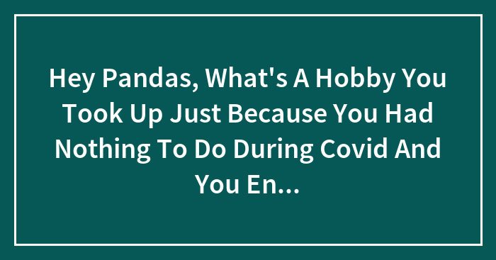 Hey Pandas, What’s A Hobby You Took Up Just Because You Had Nothing To Do During Covid And You Ended Up Loving It?