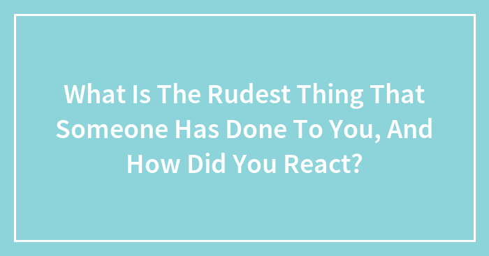 Hey Pandas, What Is The Rudest Thing That Someone Has Done To You, And How Did You React? (Closed)