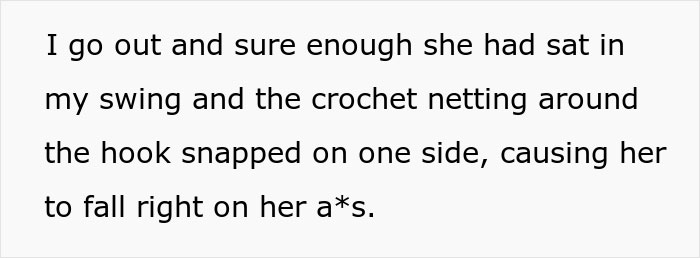 420ish Lbs Sister-In-Law Destroys Beloved Garden Swing After Being Asked Not To Sit In It Because Of Its Weight Limit, Family Drama Ensues