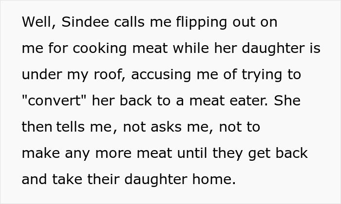 Vegan Mom Is Livid After Learning A Family Member Who Watched Her Kid For Free Had A Steak For Dinner For Themselves