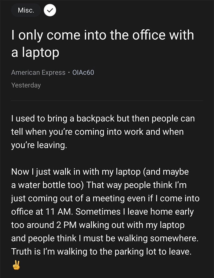 "No One Noticed I Was Gone": One Employee's Life Hack With A Laptop Inspires Others To Share Theirs, Here Are 14 Of The Best Ones