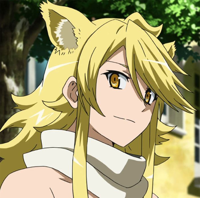 Blonde anime character with fox ears and a scarf, representing a fan-favorite female character.