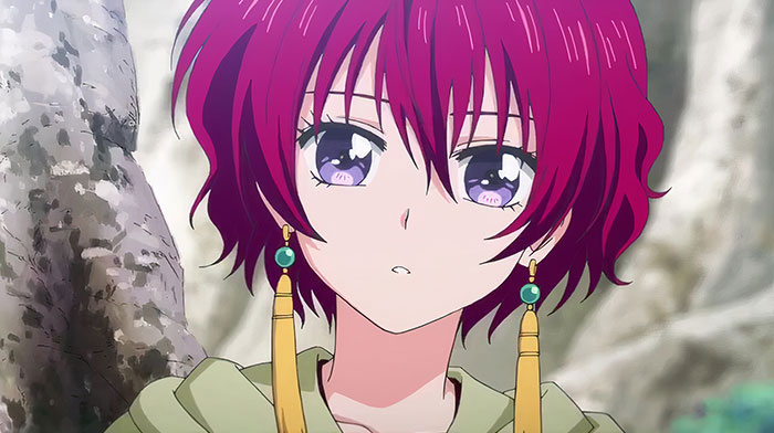 Anime character with red hair and gold earrings, representing a favorite female anime character according to fans.