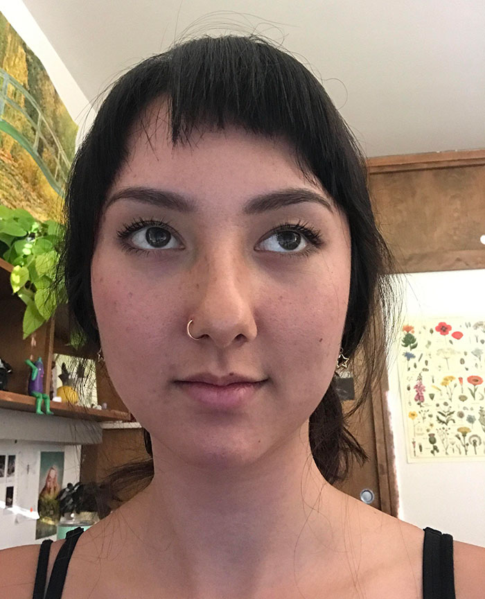 All I Wanted Was Bangs That Look Like Dakota Johnson’s. I Showed Her Multiple Pictures And This Was What I Got