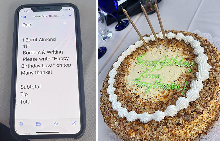 First Photo Instructions For The Bakery. "Many Thanks"