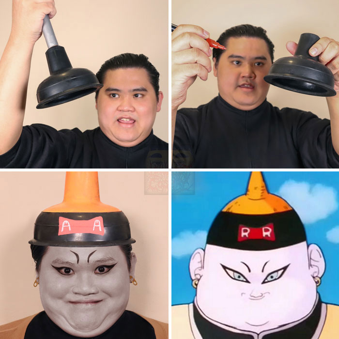 Man cosplay android from Dragon Ball Z