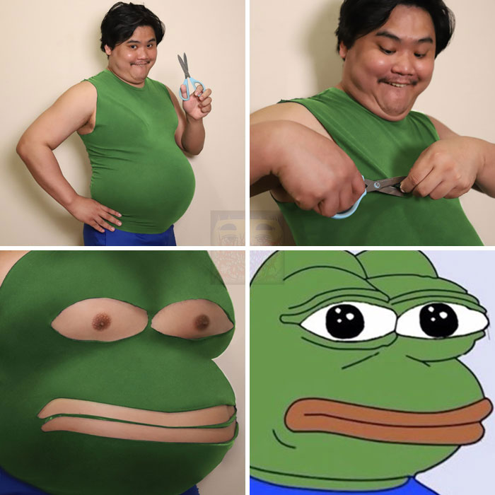 Man cosplay Pepe