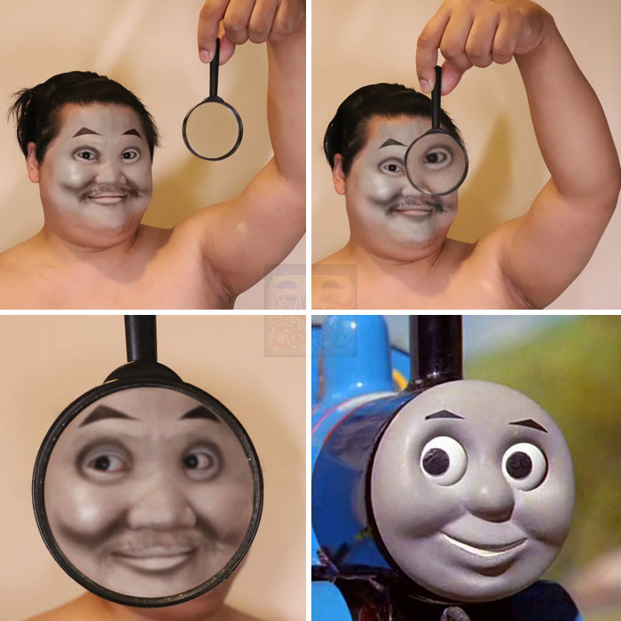 Man cosplay Thomas train