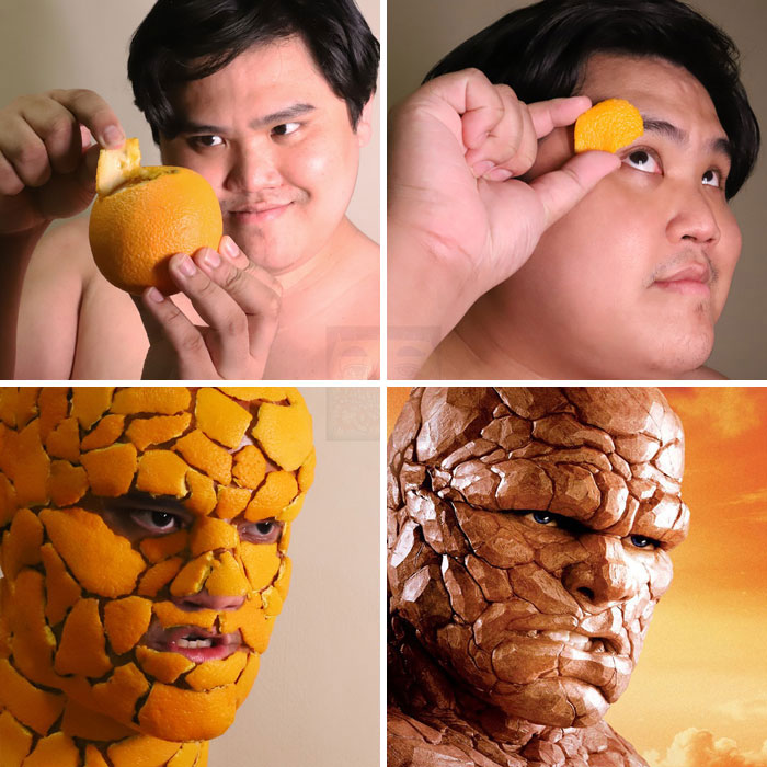 Man cosplay Ben from Fantastic Four