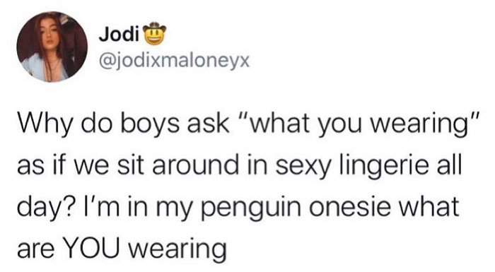 Relatable meme about expectations versus reality, featuring a humorous take on clothing choices and dating conversations.