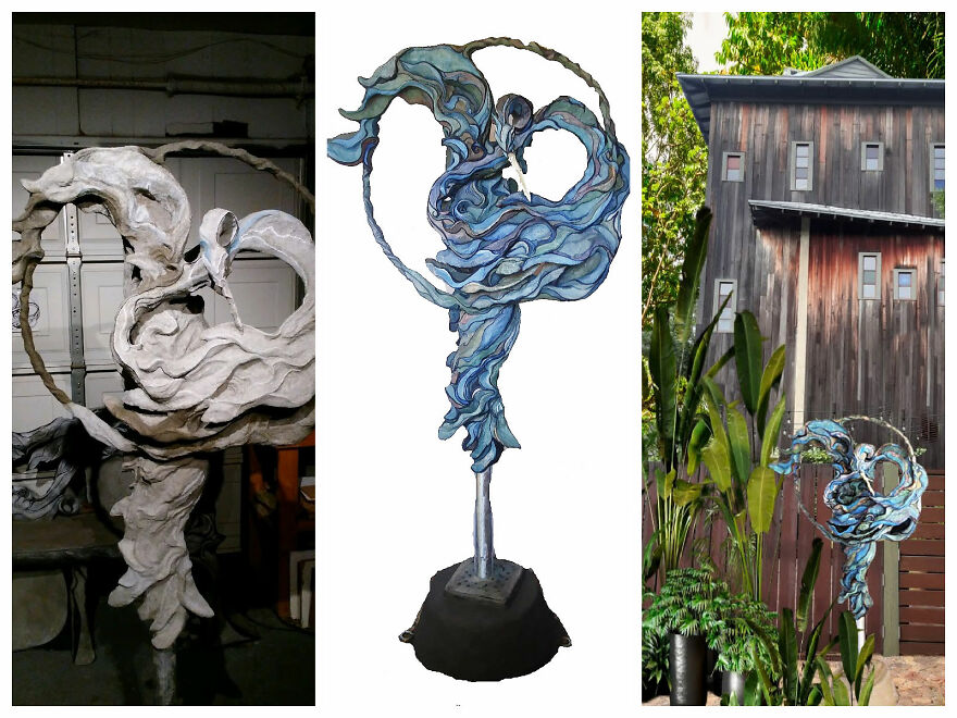Recycled Art - Blue Heron - "Hera"