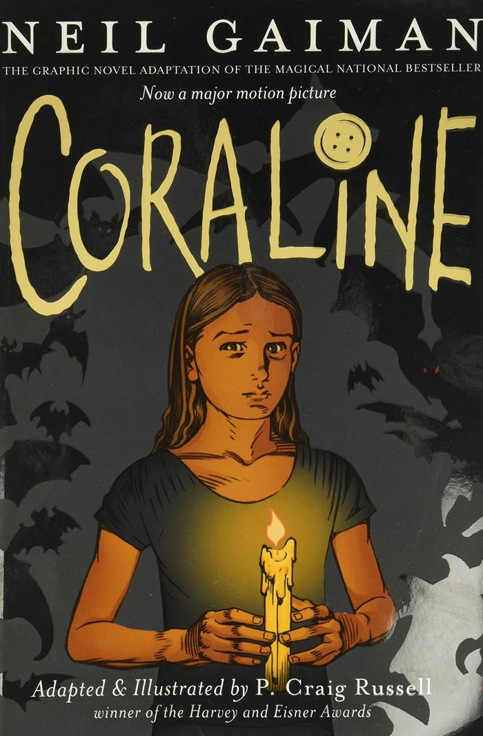Coraline By Neil Gaiman book cover 